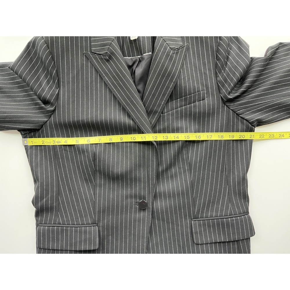 Anne Klein Pinstripe Blazer‎ Womens 14 Black White - Picture 7 of 9